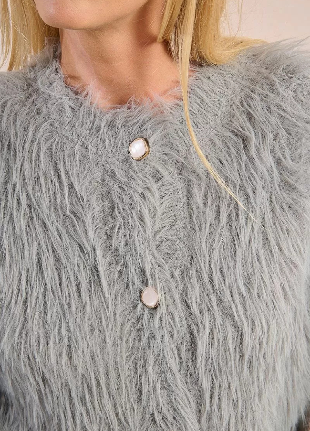 Molly Bracken - Grey Fur Cardigan