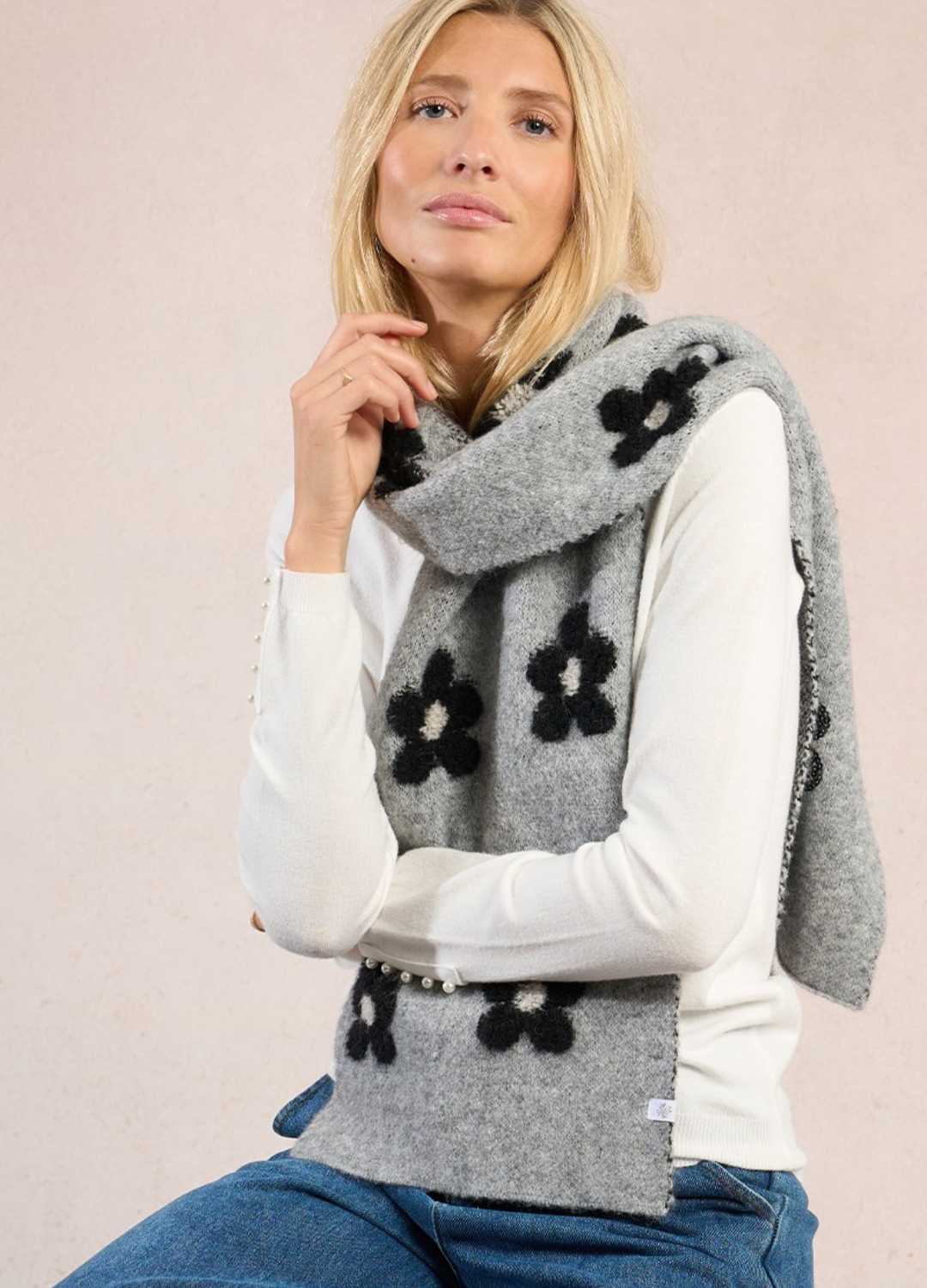 Molly Bracken - Grey  Rhinestone Scarf