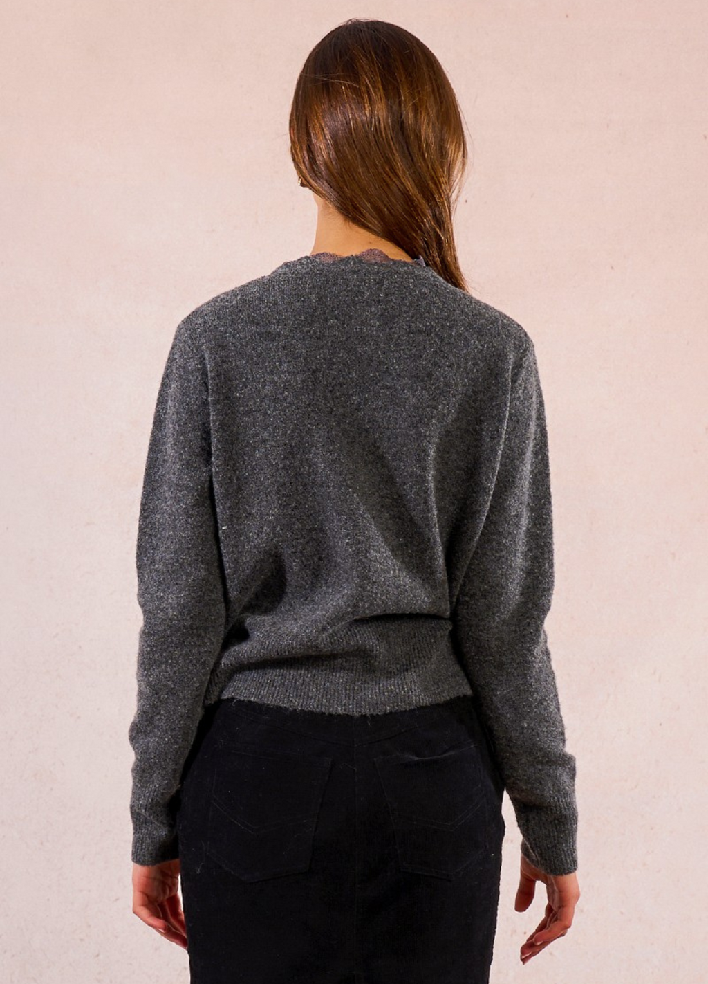 Molly Bracken - Grey Scalloped Cardigan