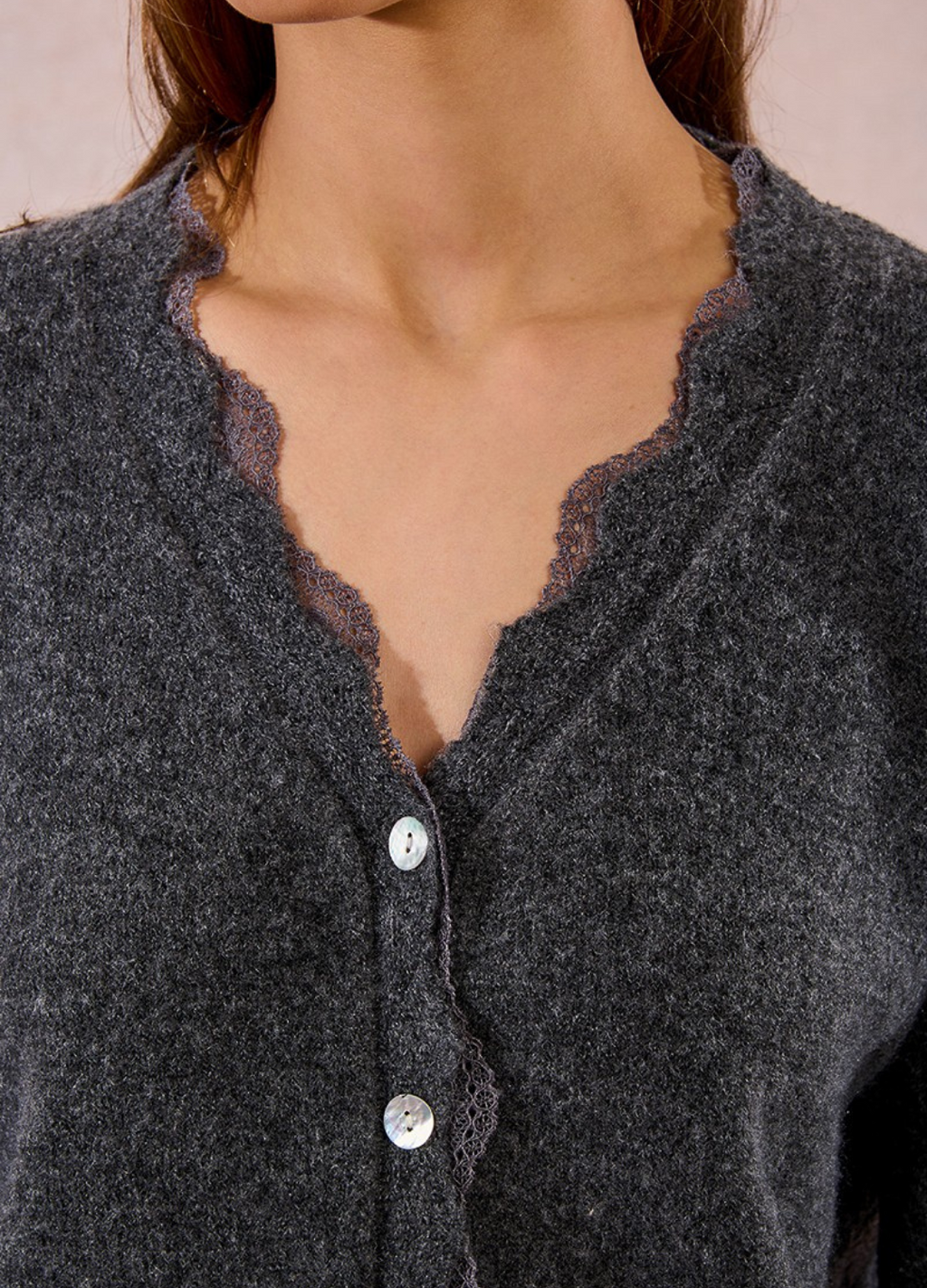 Molly Bracken - Grey Scalloped Cardigan