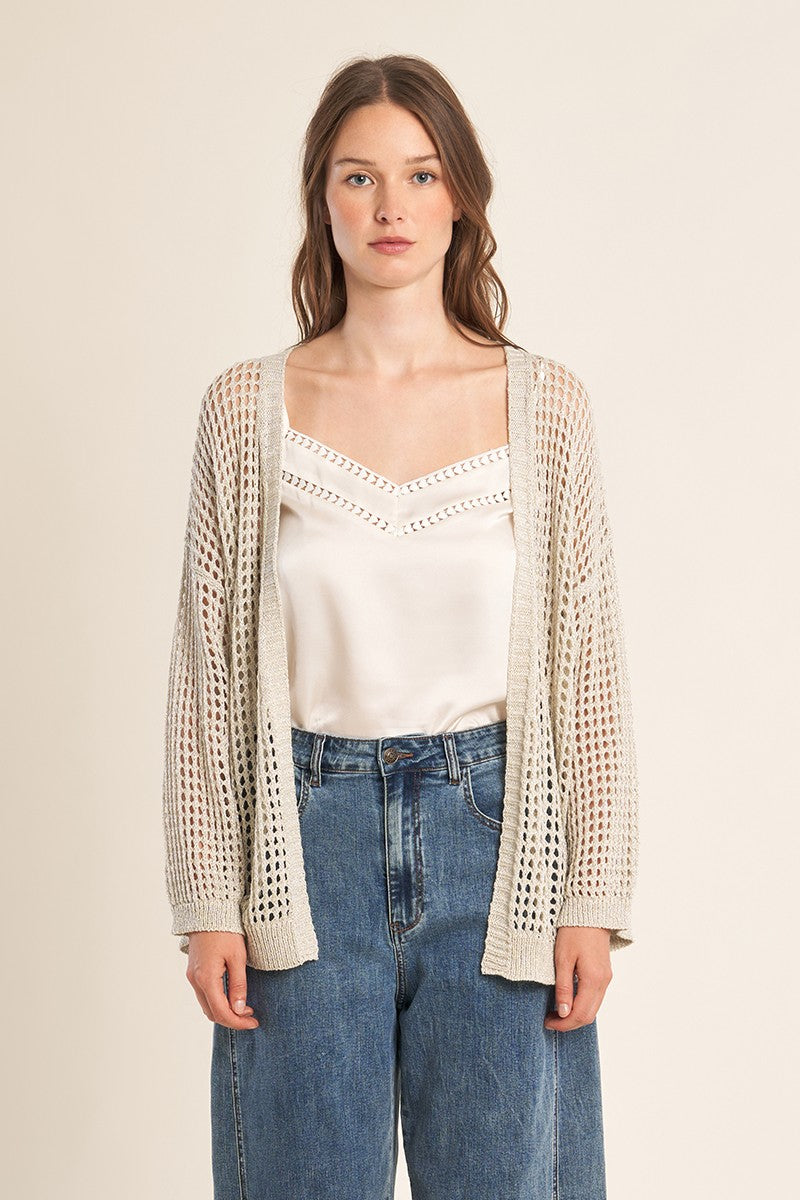 Molly Bracken - Iridescent SIlver Cardigan