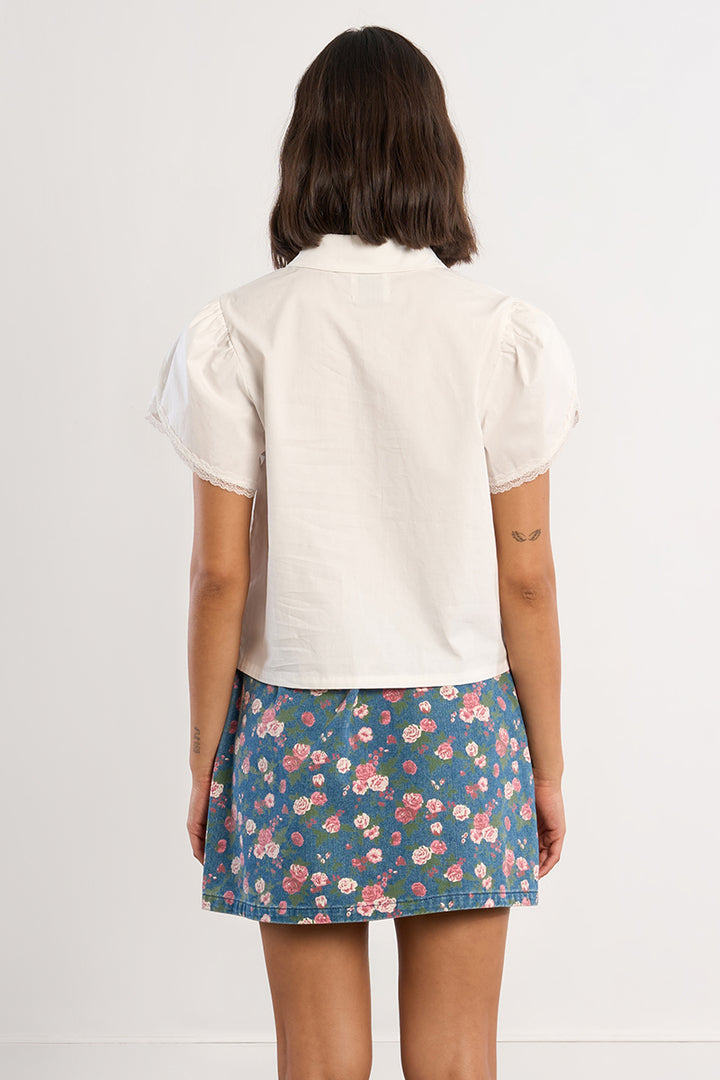 Molly Bracken - White Shirt with Lace Trim