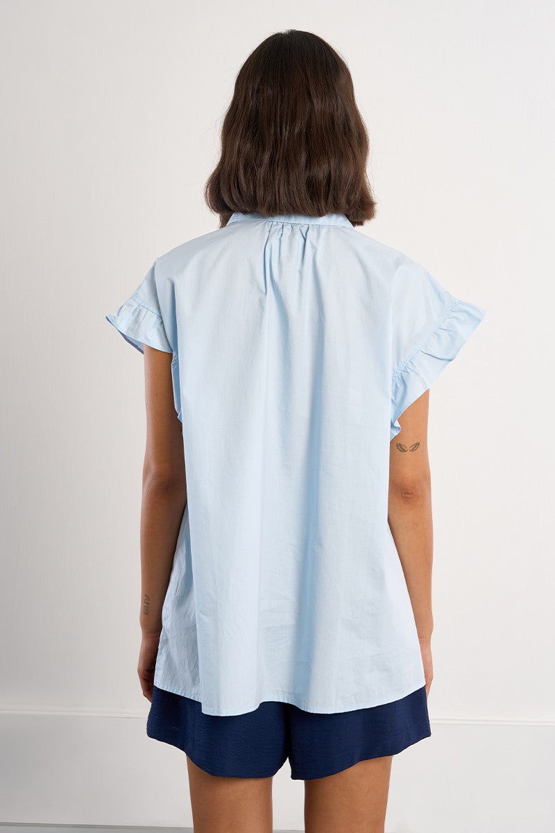 Molly Bracken - Light Blue Poplin Blouse