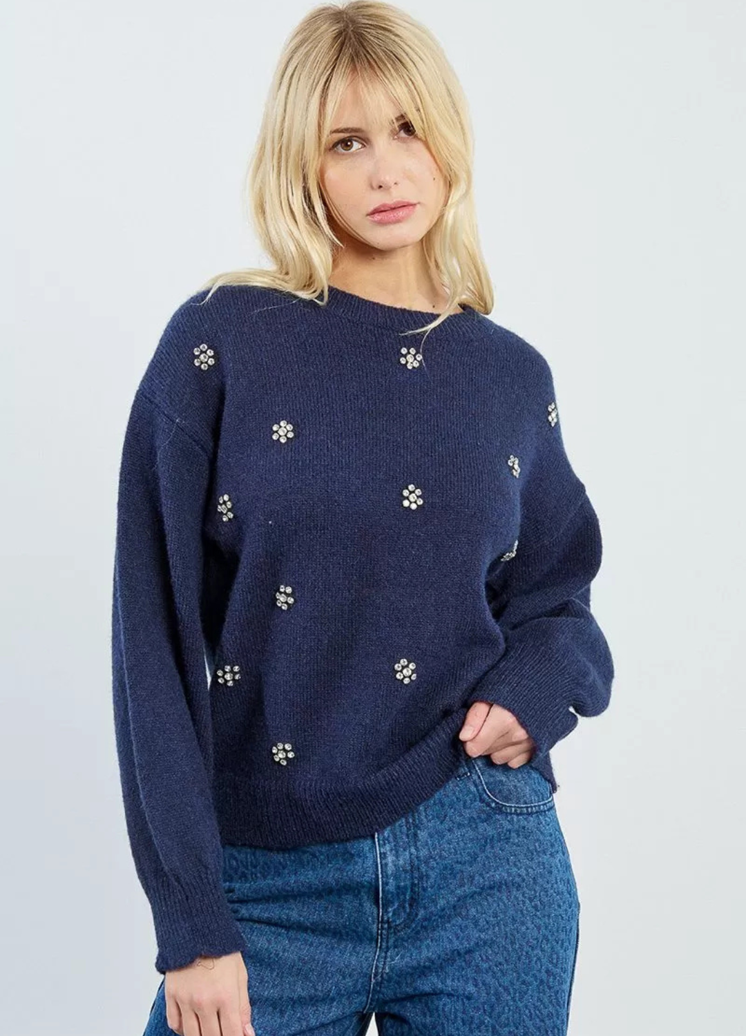 Molly Bracken - Navy Jewelled Jumper