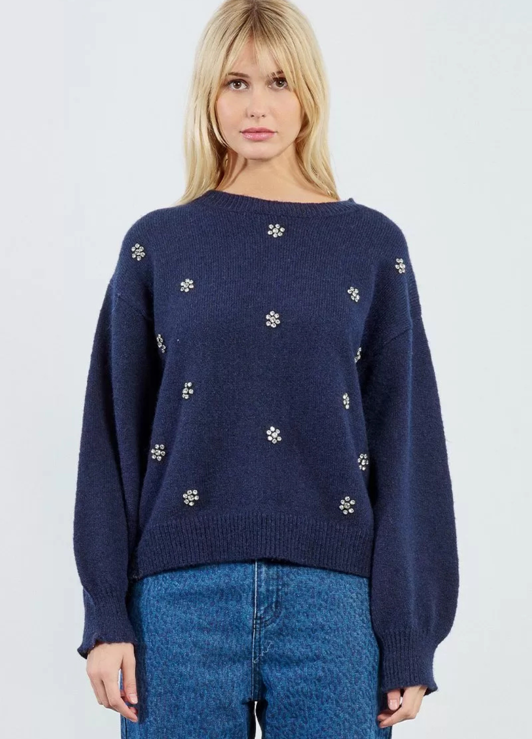 Molly Bracken - Navy Jewelled Jumper