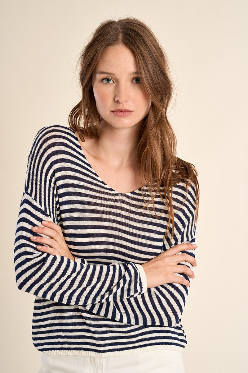 Molly Bracken - Navy Stripe Top