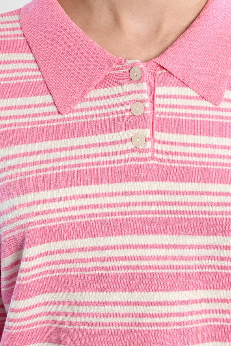 Molly Bracken - Pink Stripe Polo