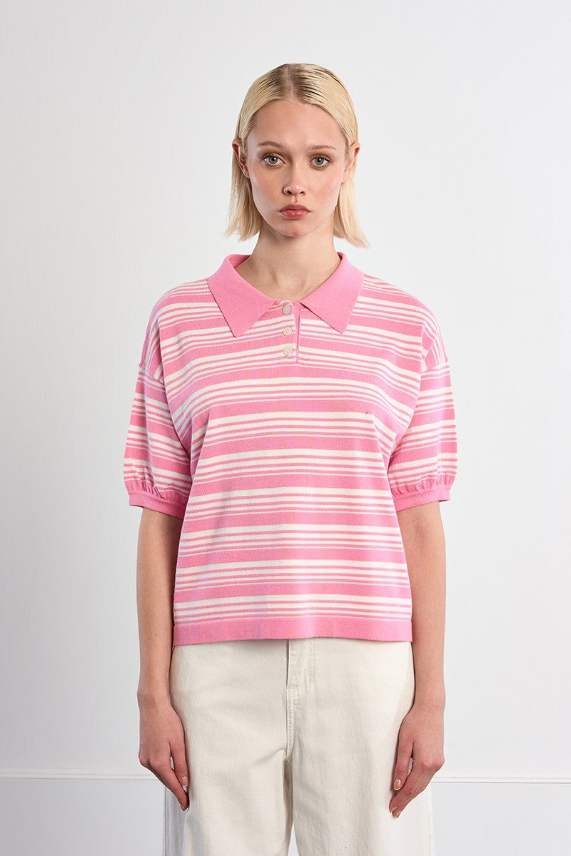Molly Bracken - Pink Stripe Polo