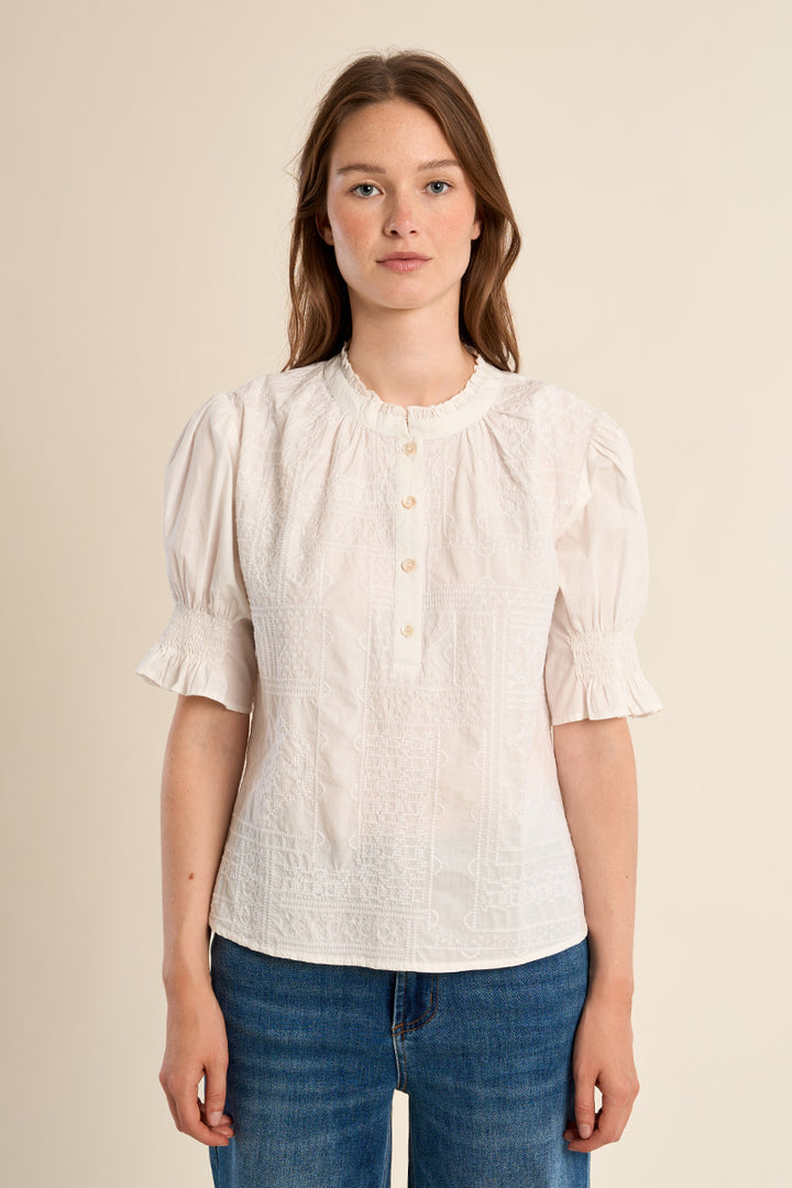 Molly Bracken - Ruffe Embroidered Blouse