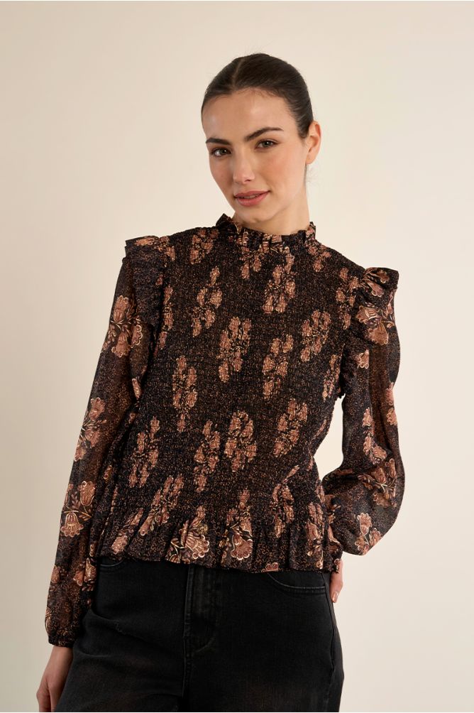 Molly Bracken - Ruched Voile Blouse
