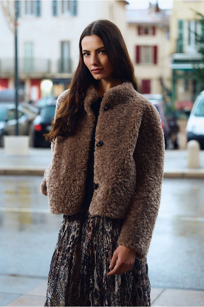 Molly Bracken - Short Faux Sheepskin Jacket