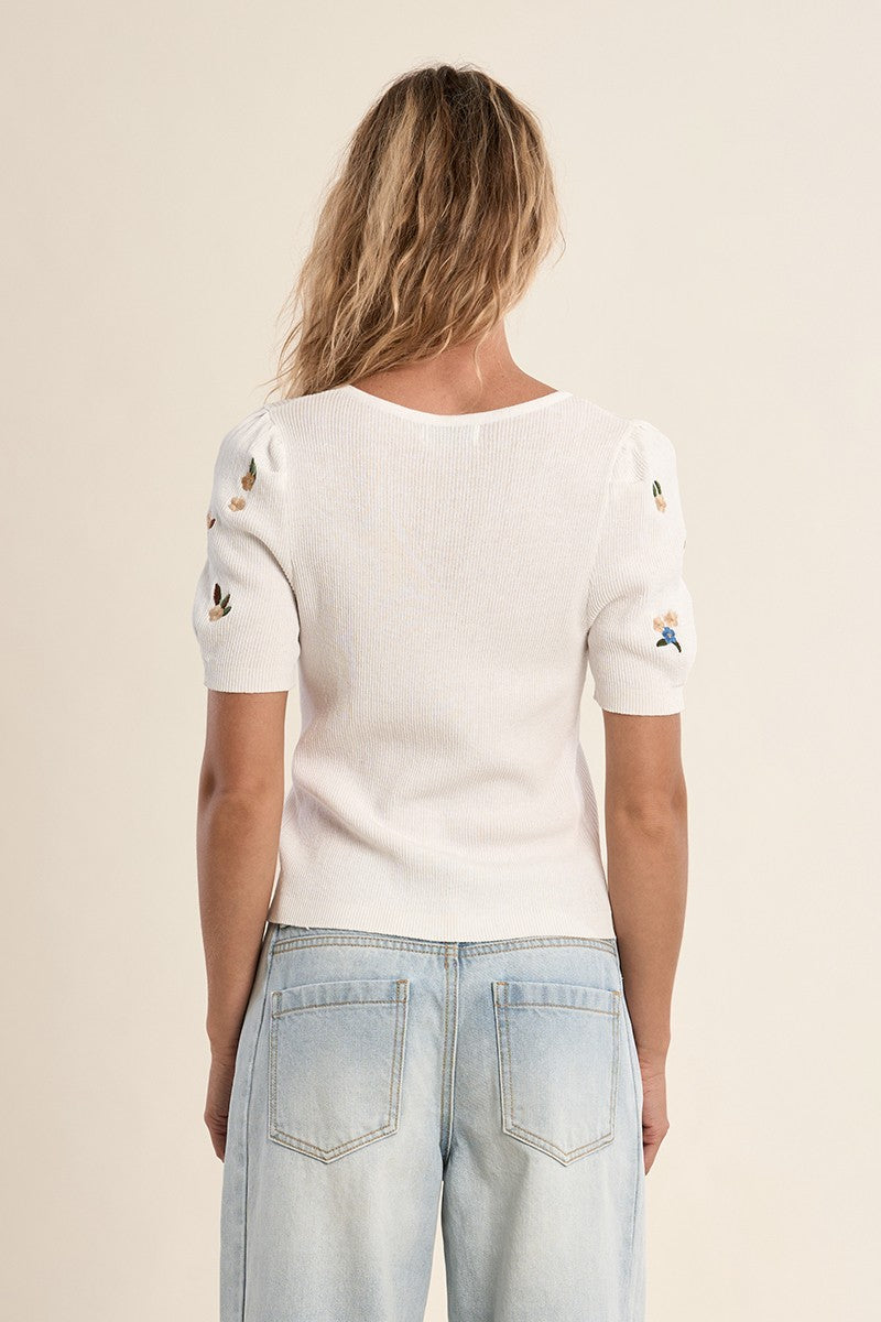 Molly Bracken - Stitching Embroidered Top