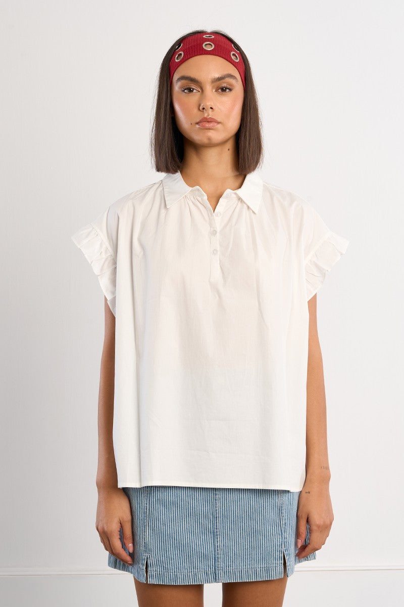 Molly Bracken - White Poplin Blouse