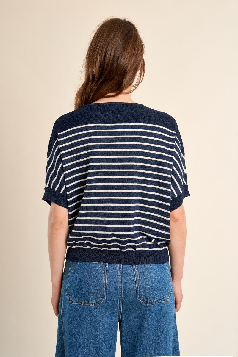 Molly Bracken - Cherry Rhinestone Stripe Top