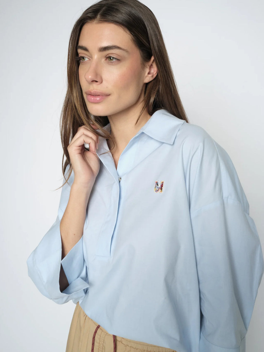 Mos Mosh - Britze Cam Blue Cotton Blouse