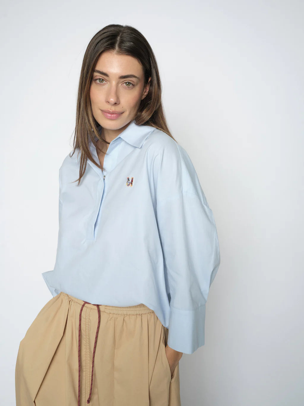 Mos Mosh - Britze Cam Blue Cotton Blouse