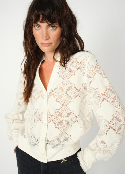 Mos Mosh - Monia Yen Lace Ecru Shirt