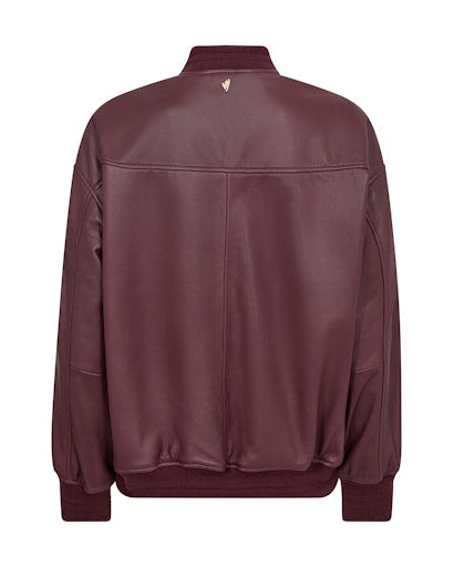 Mos Mosh - Ruby Leather Bomber Jacket