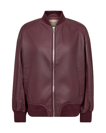 Mos Mosh - Ruby Leather Bomber Jacket