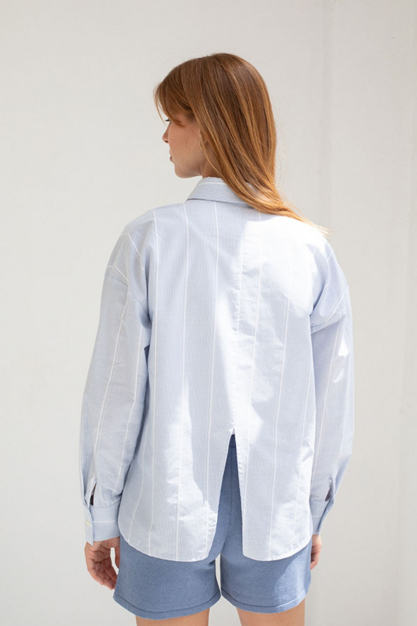 Challi - Blue and White Cotton Shirt
