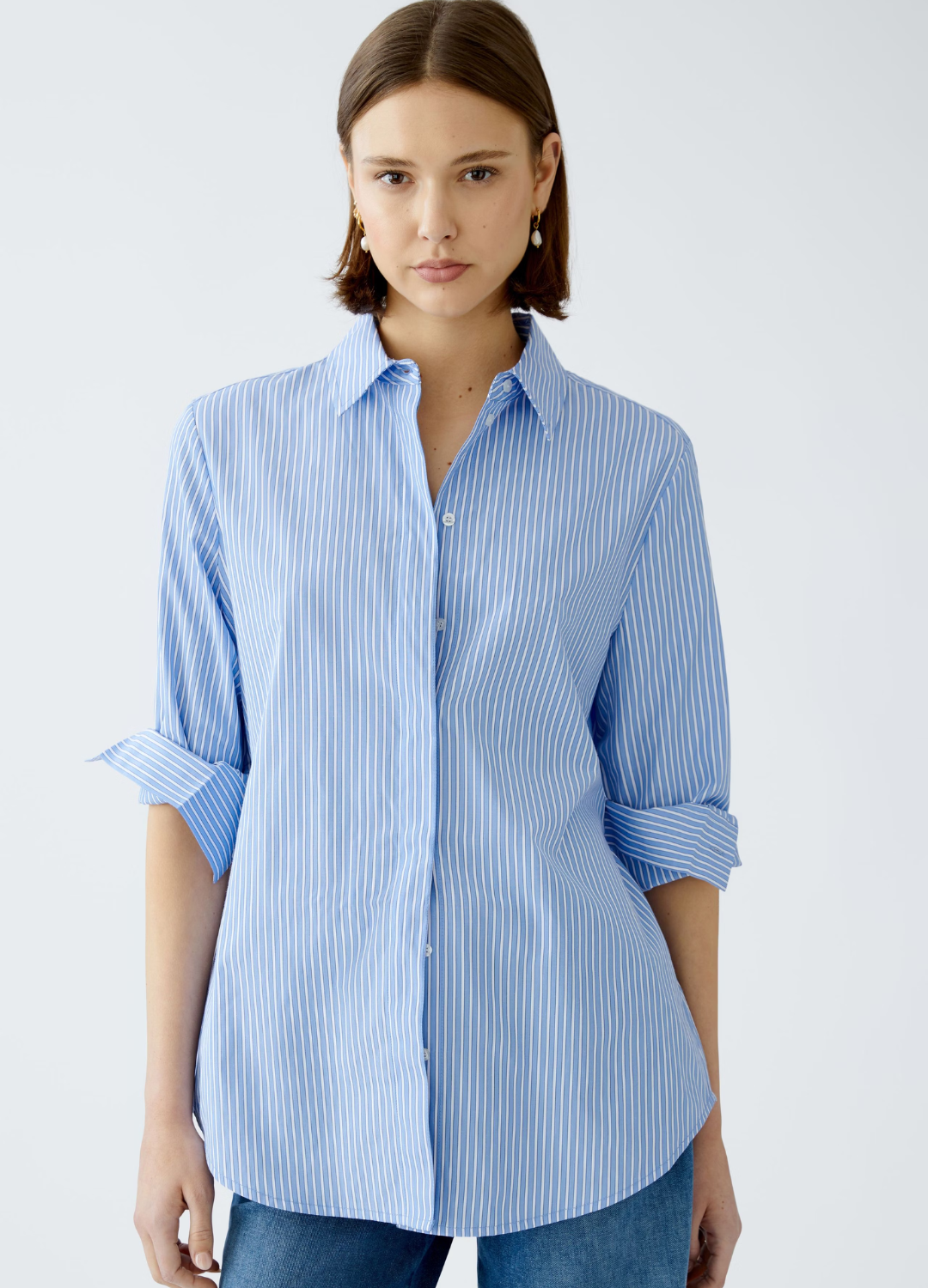 Oui - Adjusted Blue Stripe Shirt