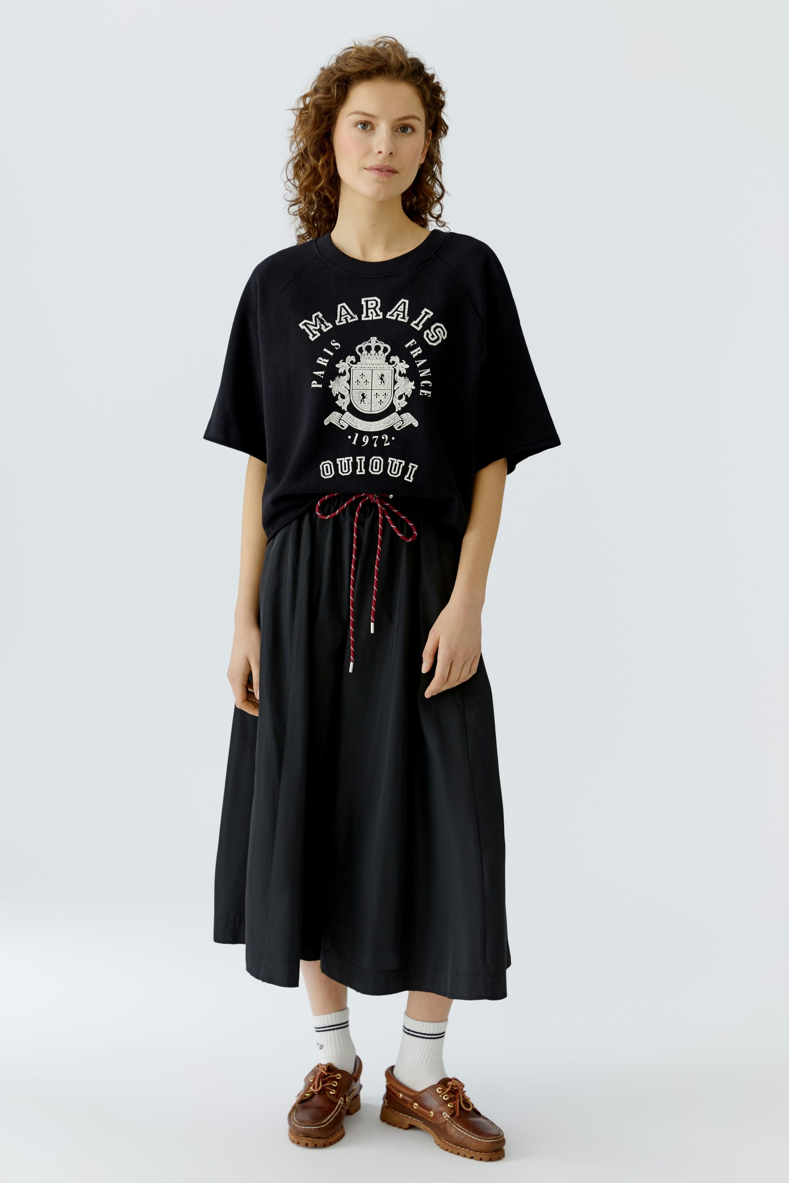 Oui - Black Taffeta Skirt