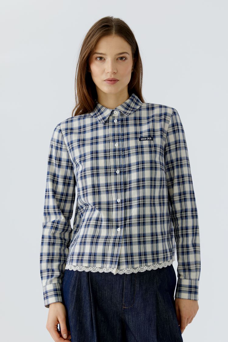 Oui - Blue Check Shirt