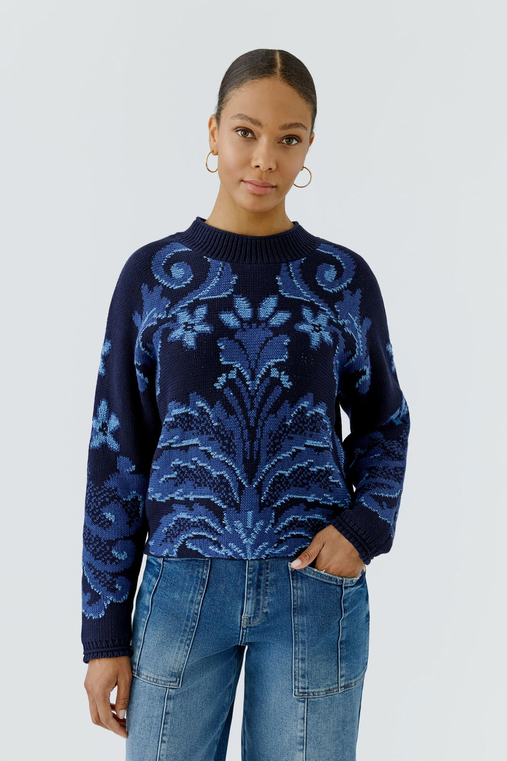 Oui - Blue Pattern Jumper