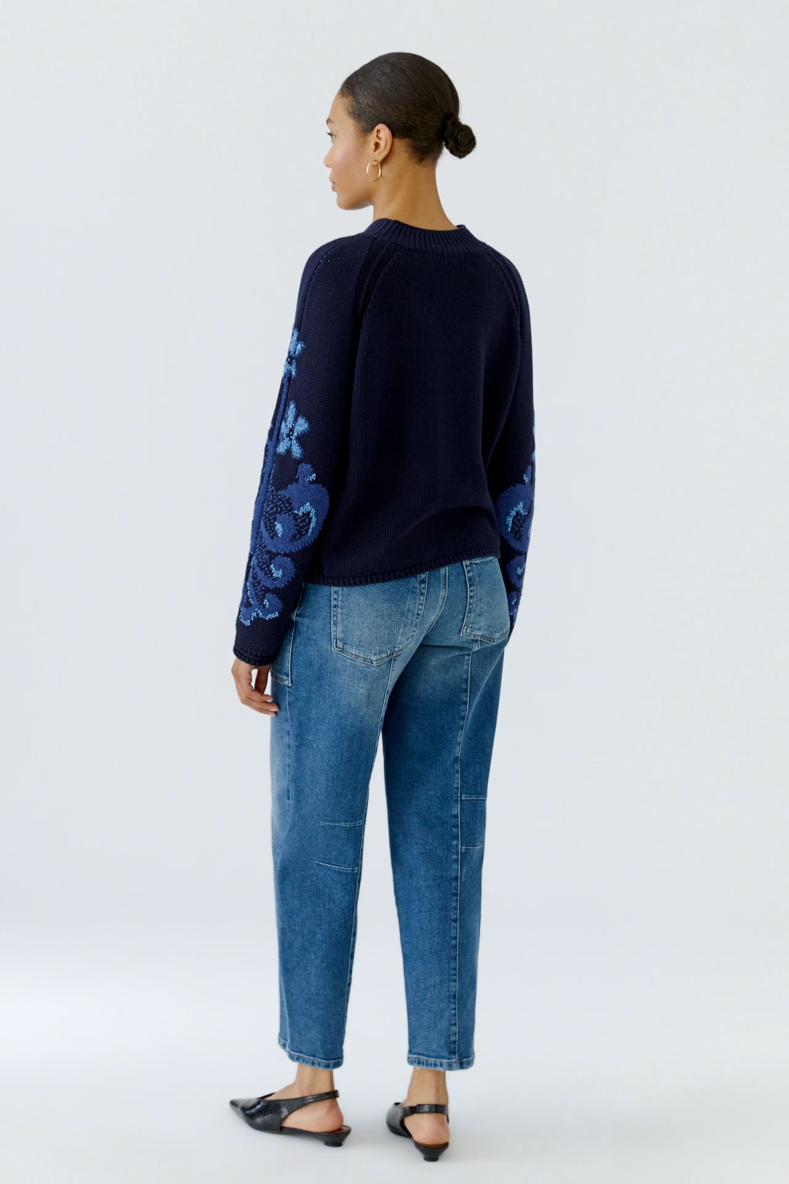 Oui - Blue Pattern Jumper