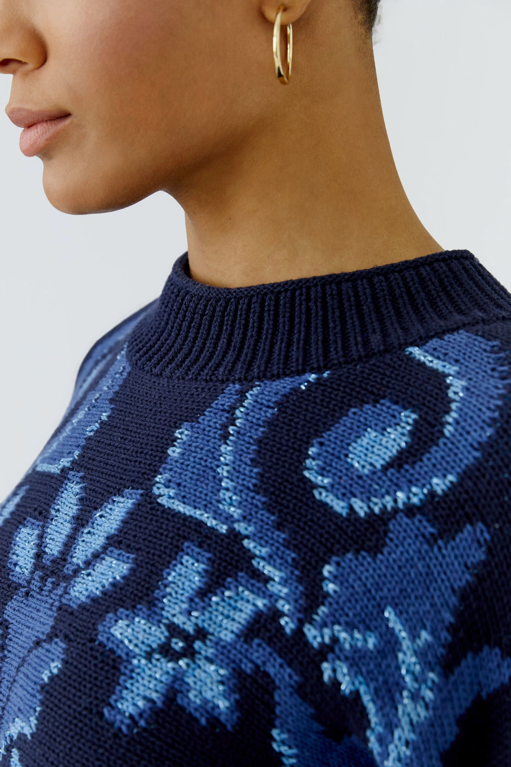 Oui - Blue Pattern Jumper