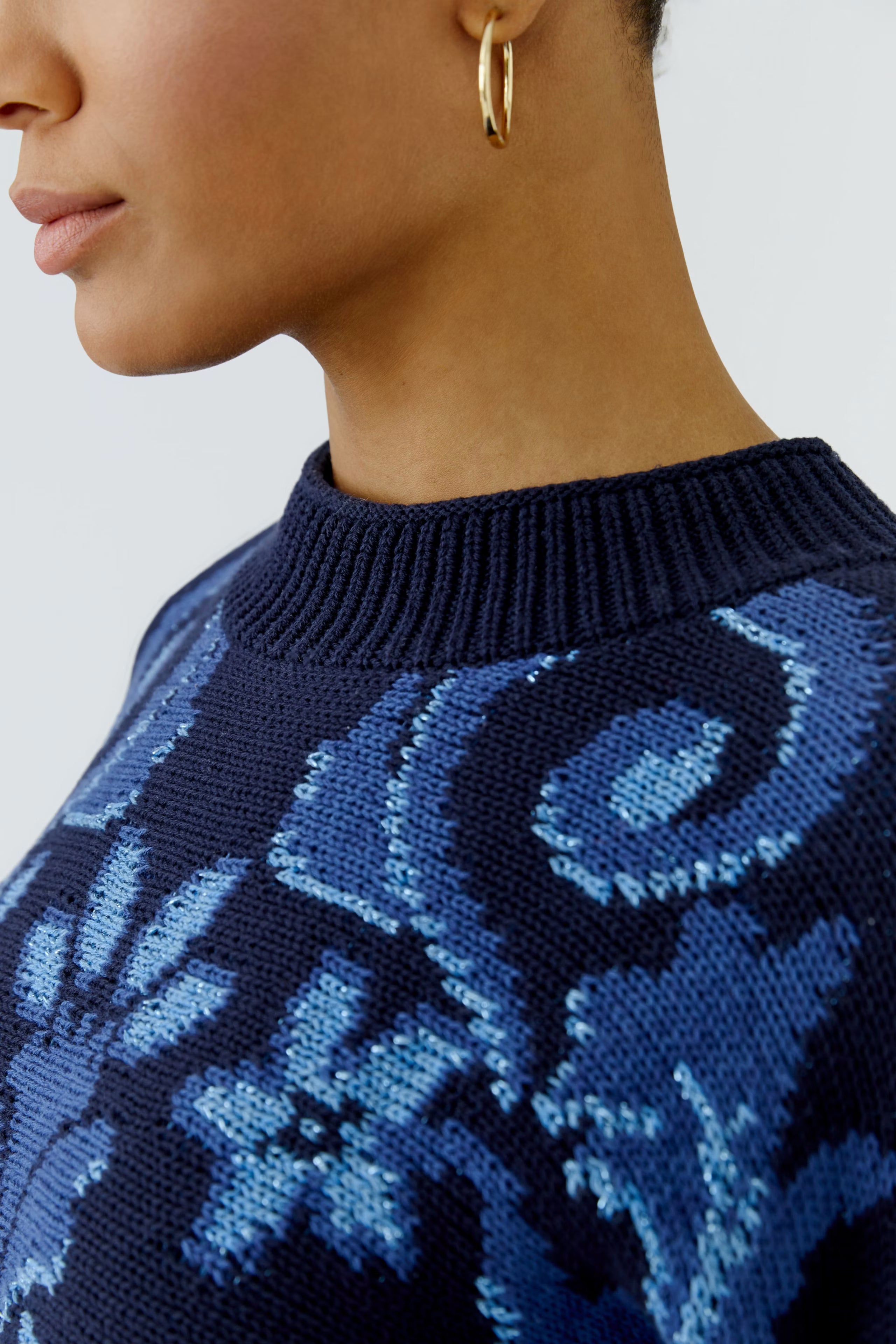 Oui - Blue Pattern Jumper