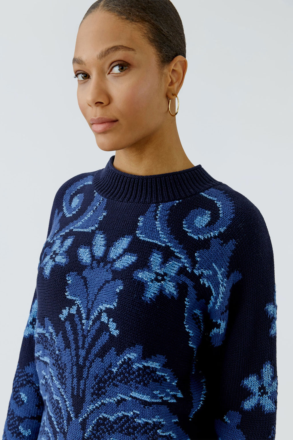 Oui - Blue Pattern Jumper