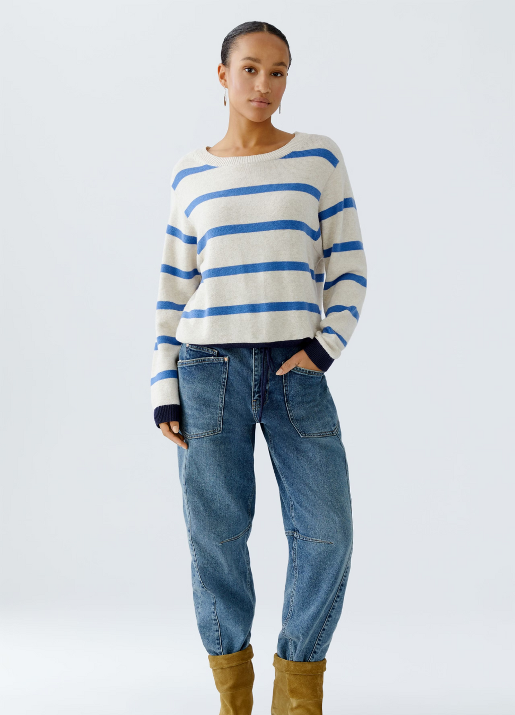 Oui - Blue Stripe Jumper