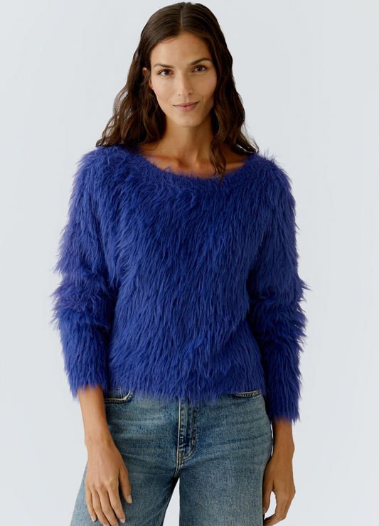 Oui - Blue Textured Knit