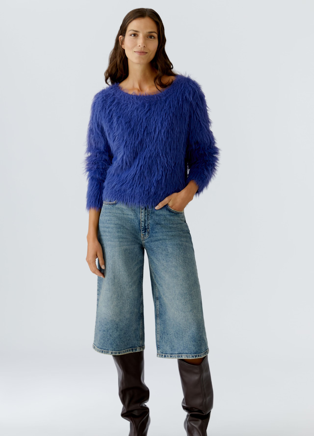 Oui - Blue Textured Knit