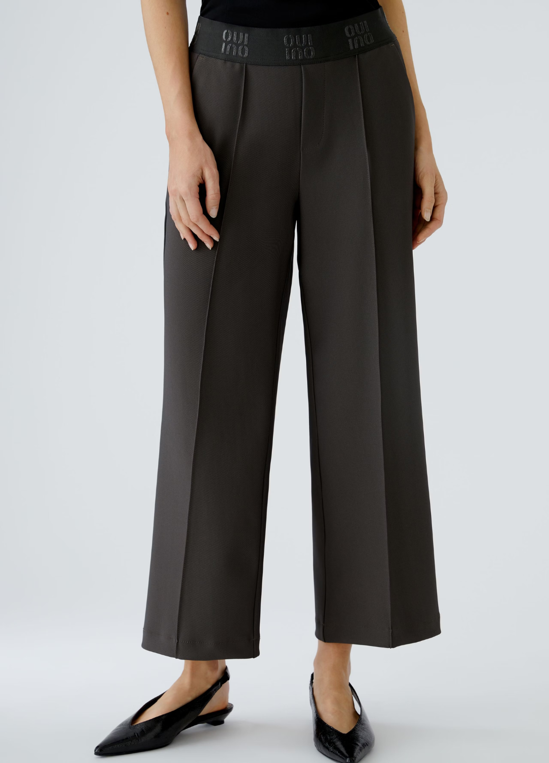 Oui - Brown Waisted Pants