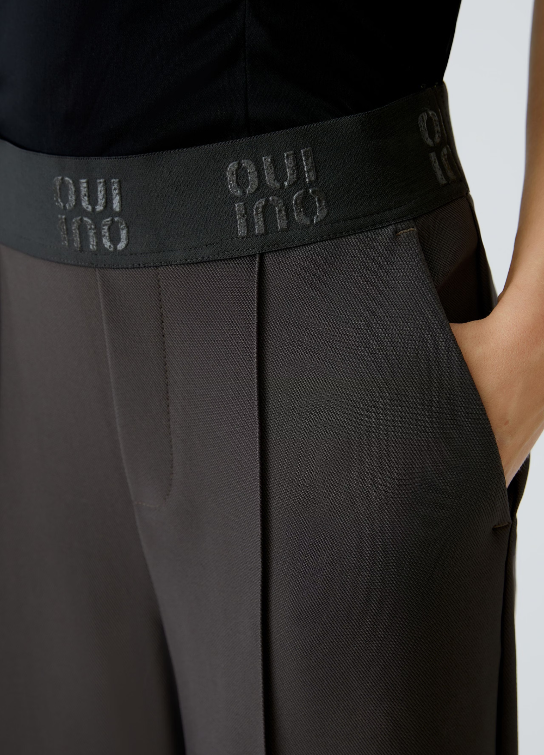 Oui - Brown Waisted Pants