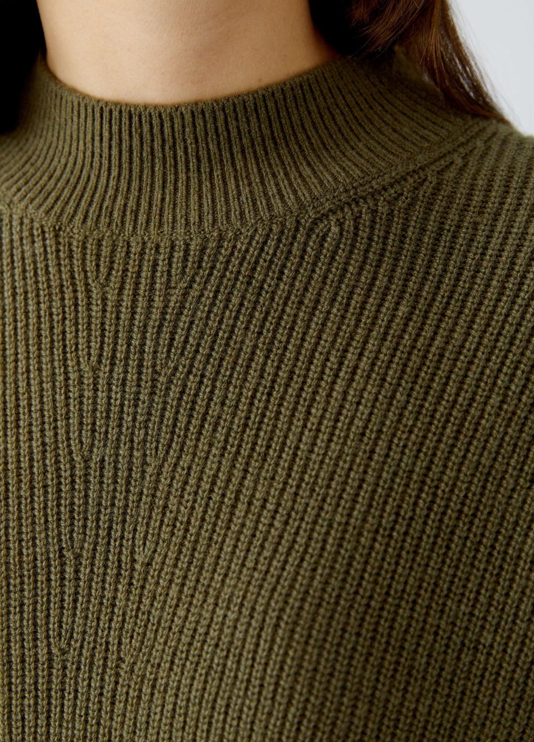 Oui - Burnt Olive Highneck Jumper
