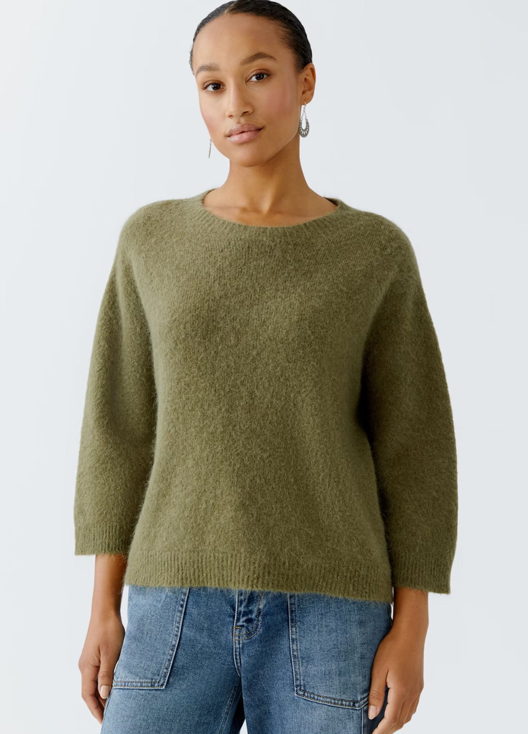 Oui - Burnt Olive Wide Sleeve Jumper