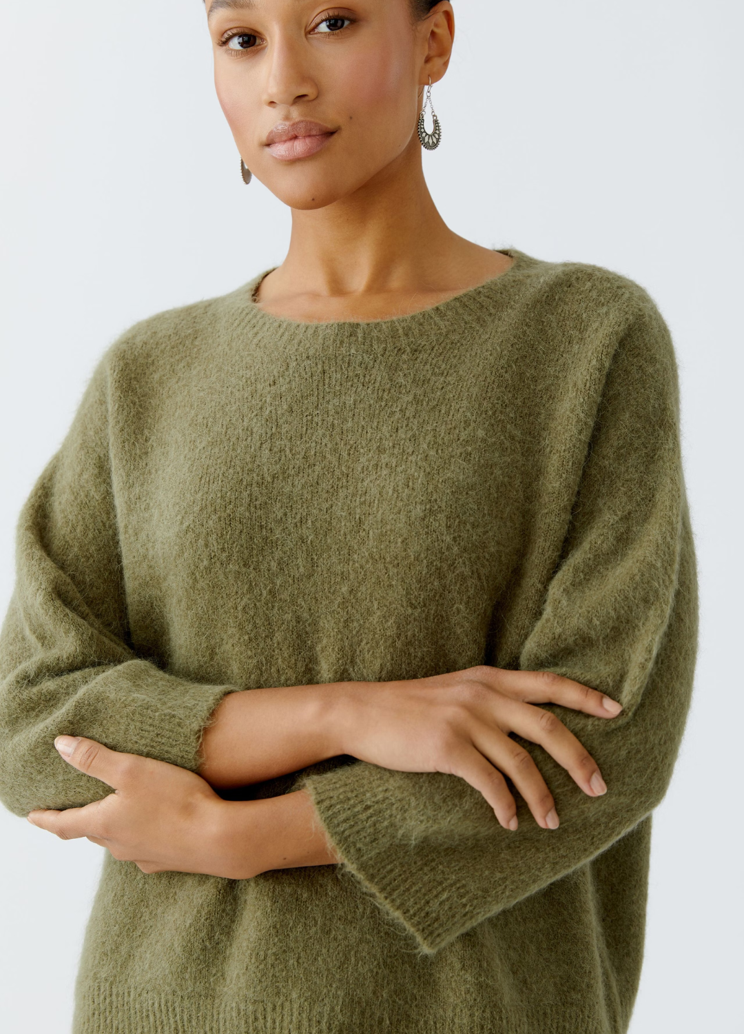 Oui - Burnt Olive Wide Sleeve Jumper