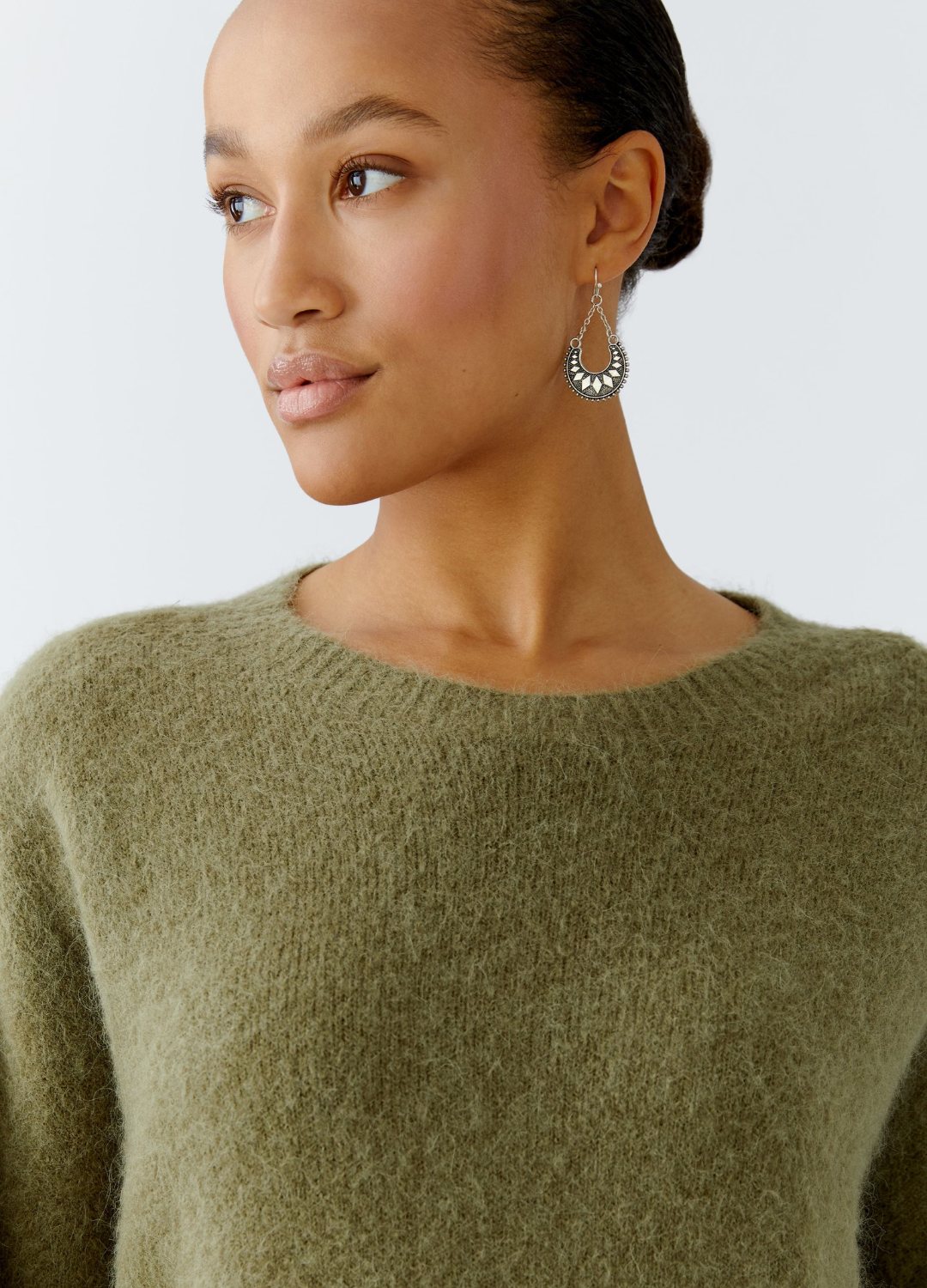 Oui - Burnt Olive Wide Sleeve Jumper