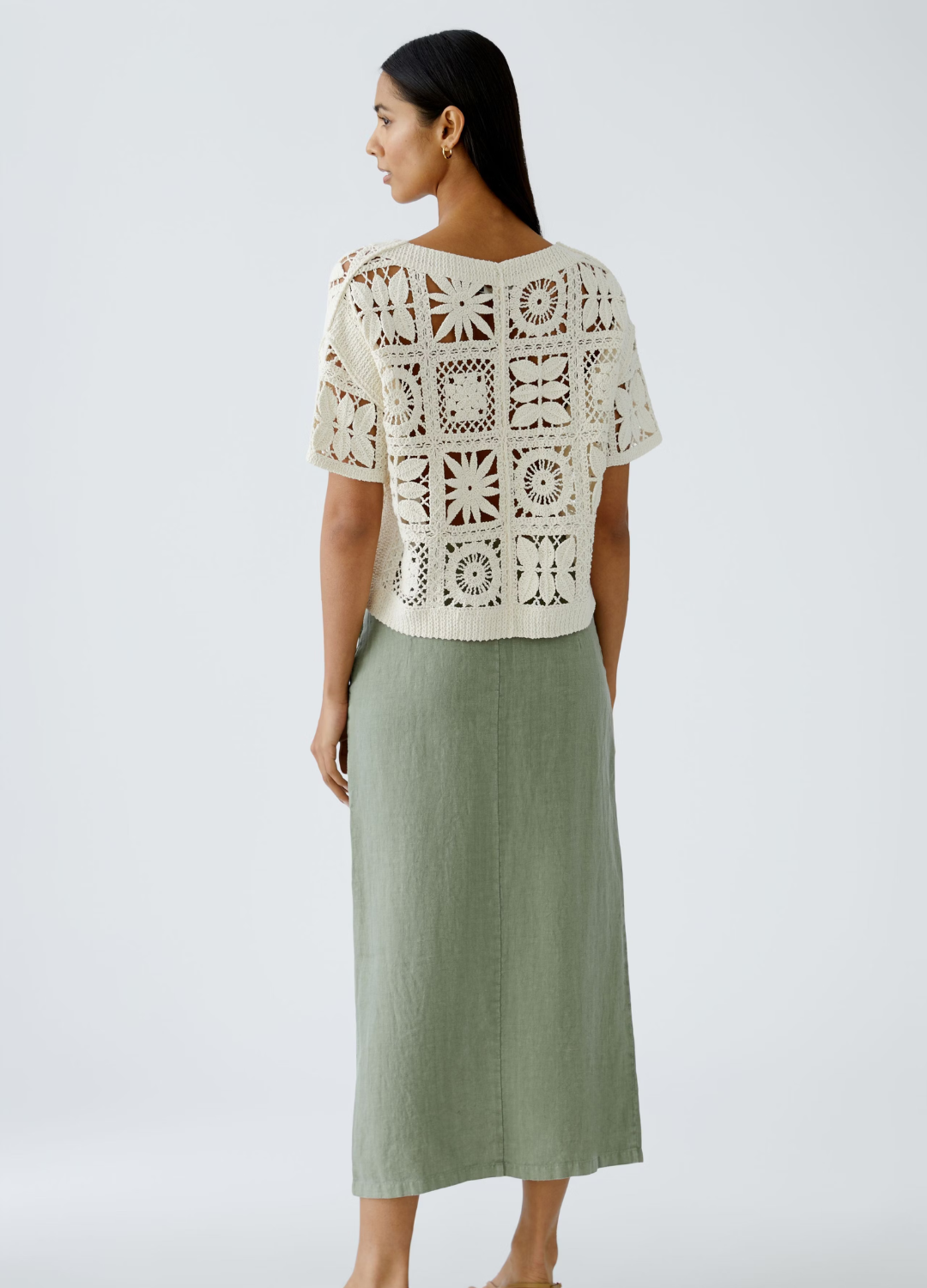 Oui - Champagne Embroided Knit