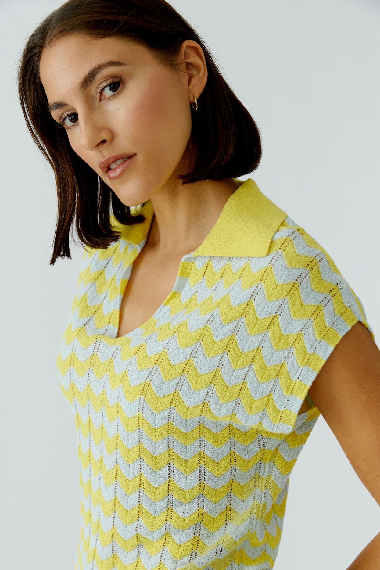 Oui - Yellow V Neck Top