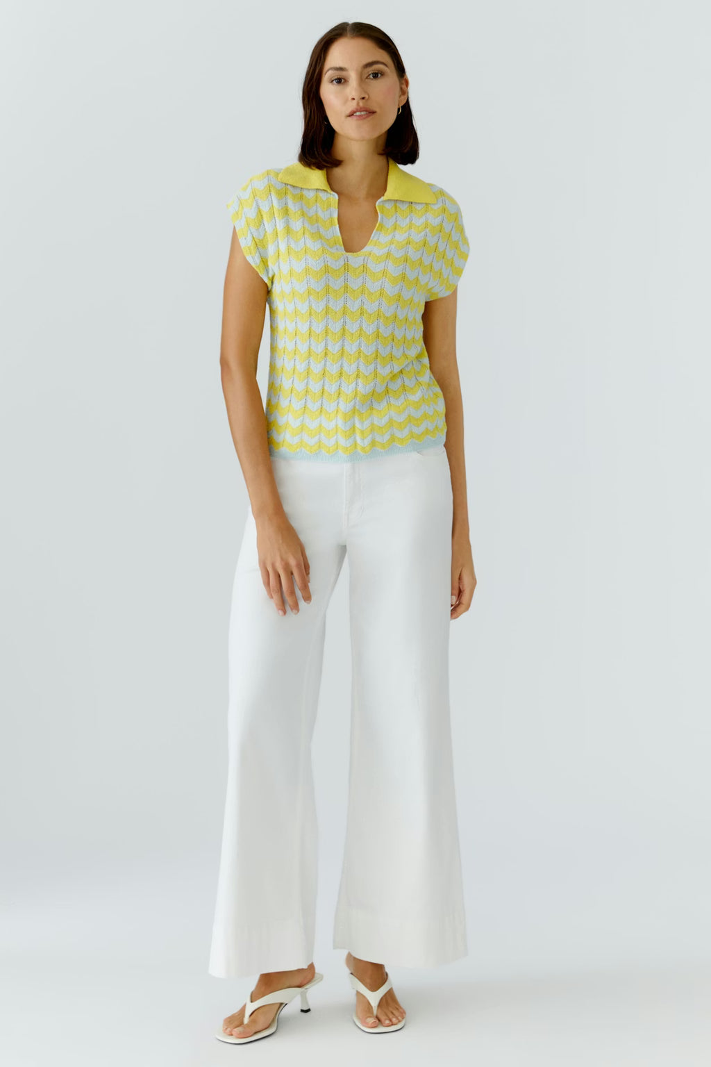 Oui - Yellow V Neck Top