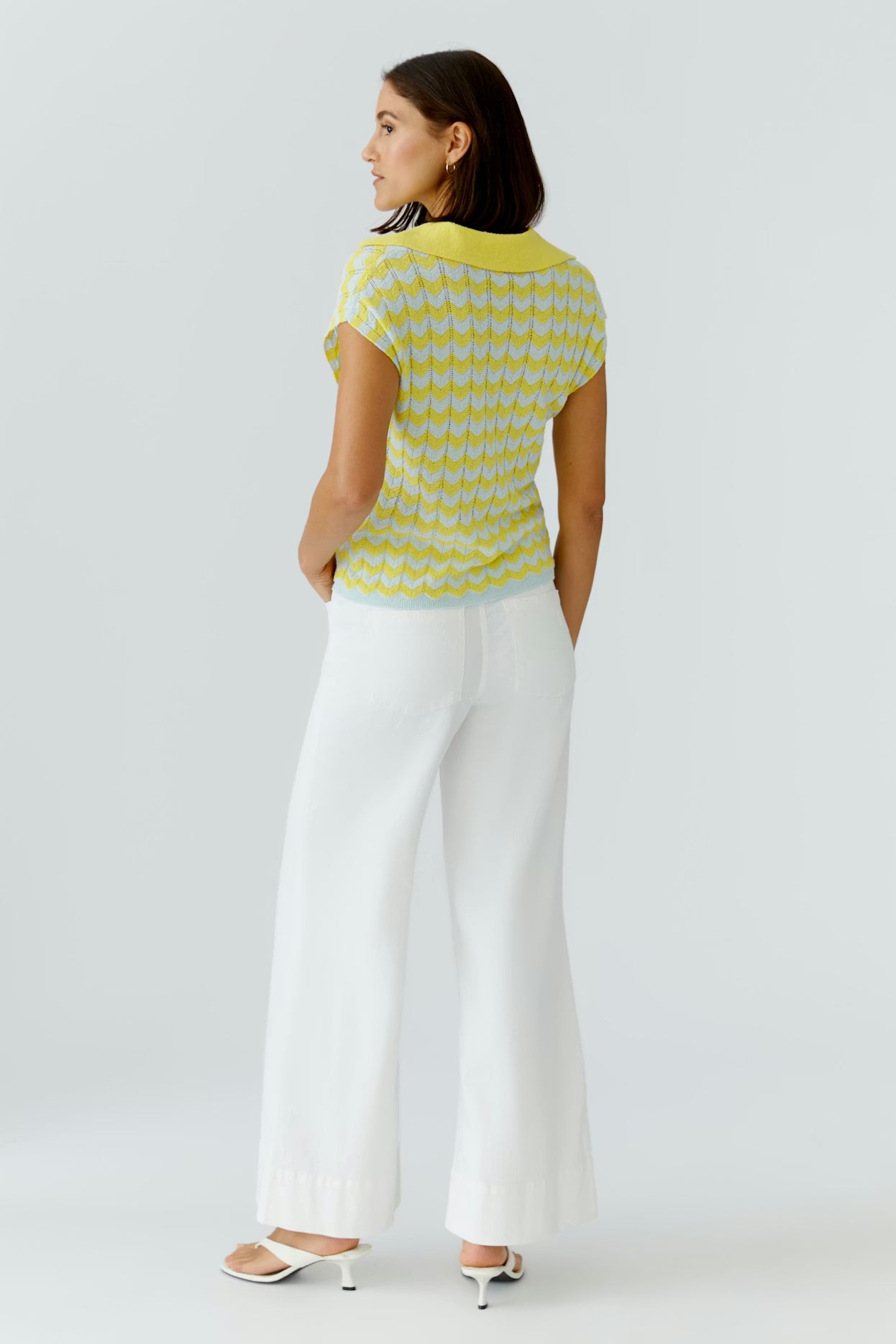 Oui - Yellow V Neck Top