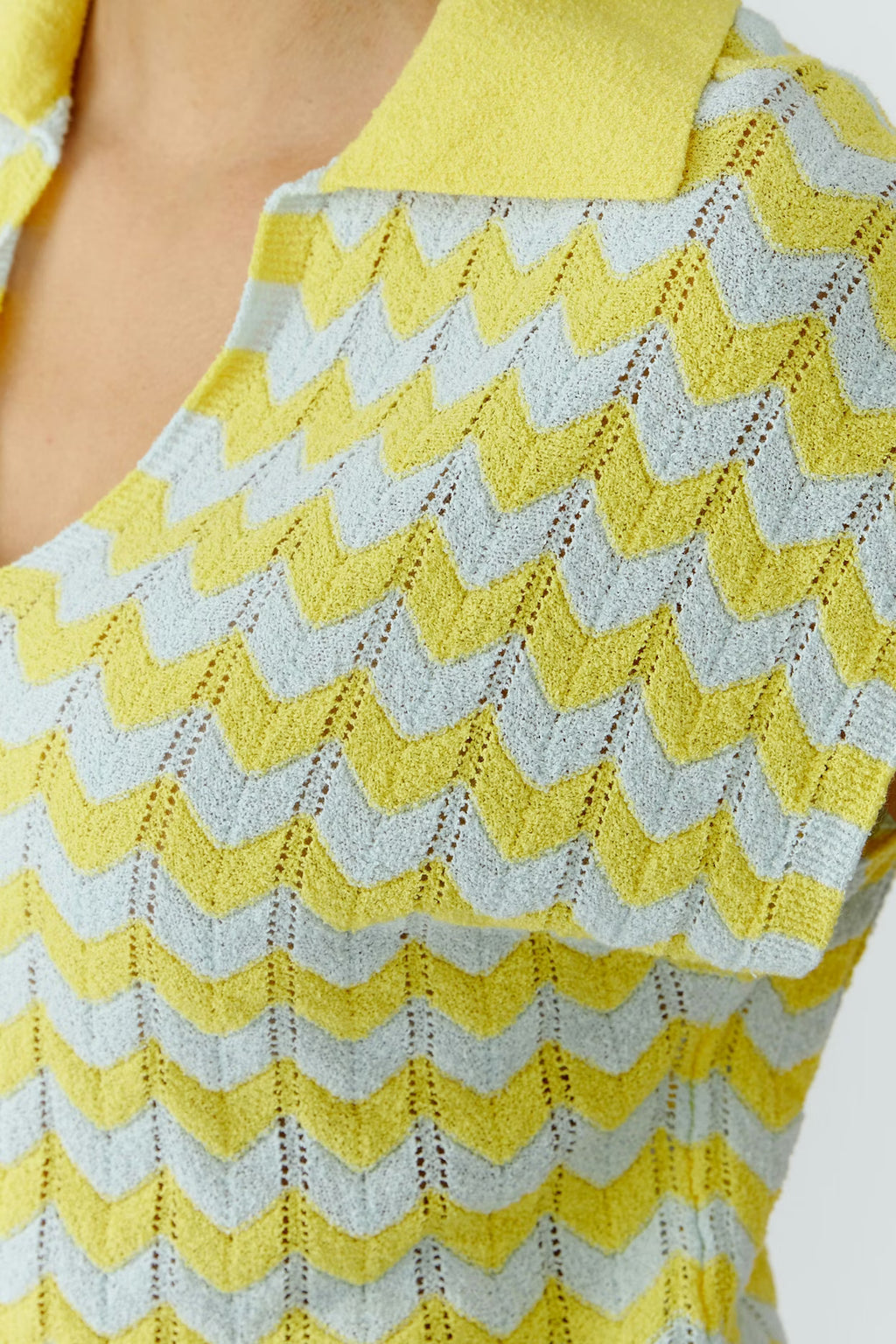Oui - Yellow V Neck Top