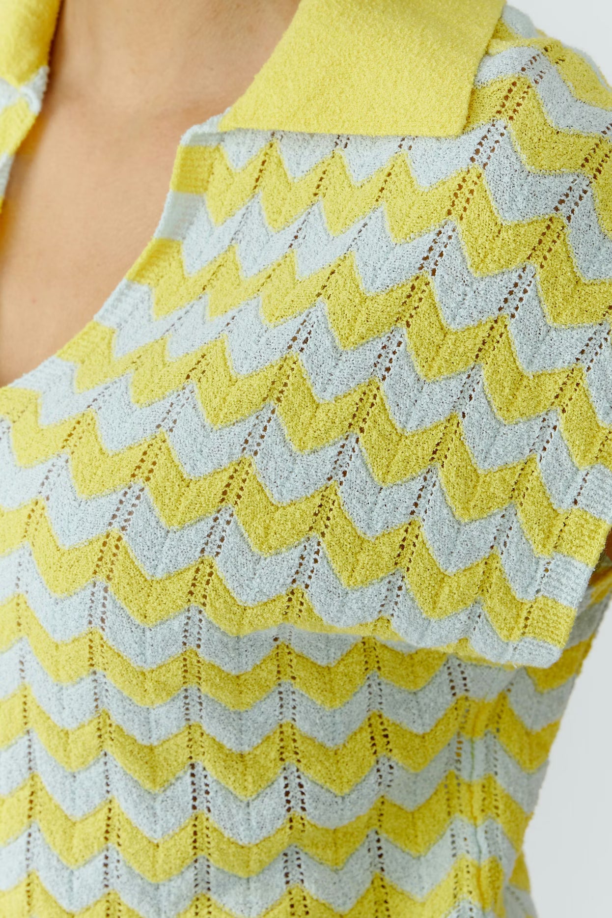 Oui - Yellow V Neck Top