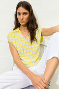 Oui - Yellow V Neck Top