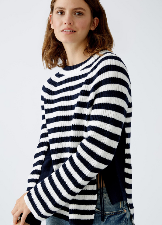 Oui - Cotton Blue Stripe Jumper