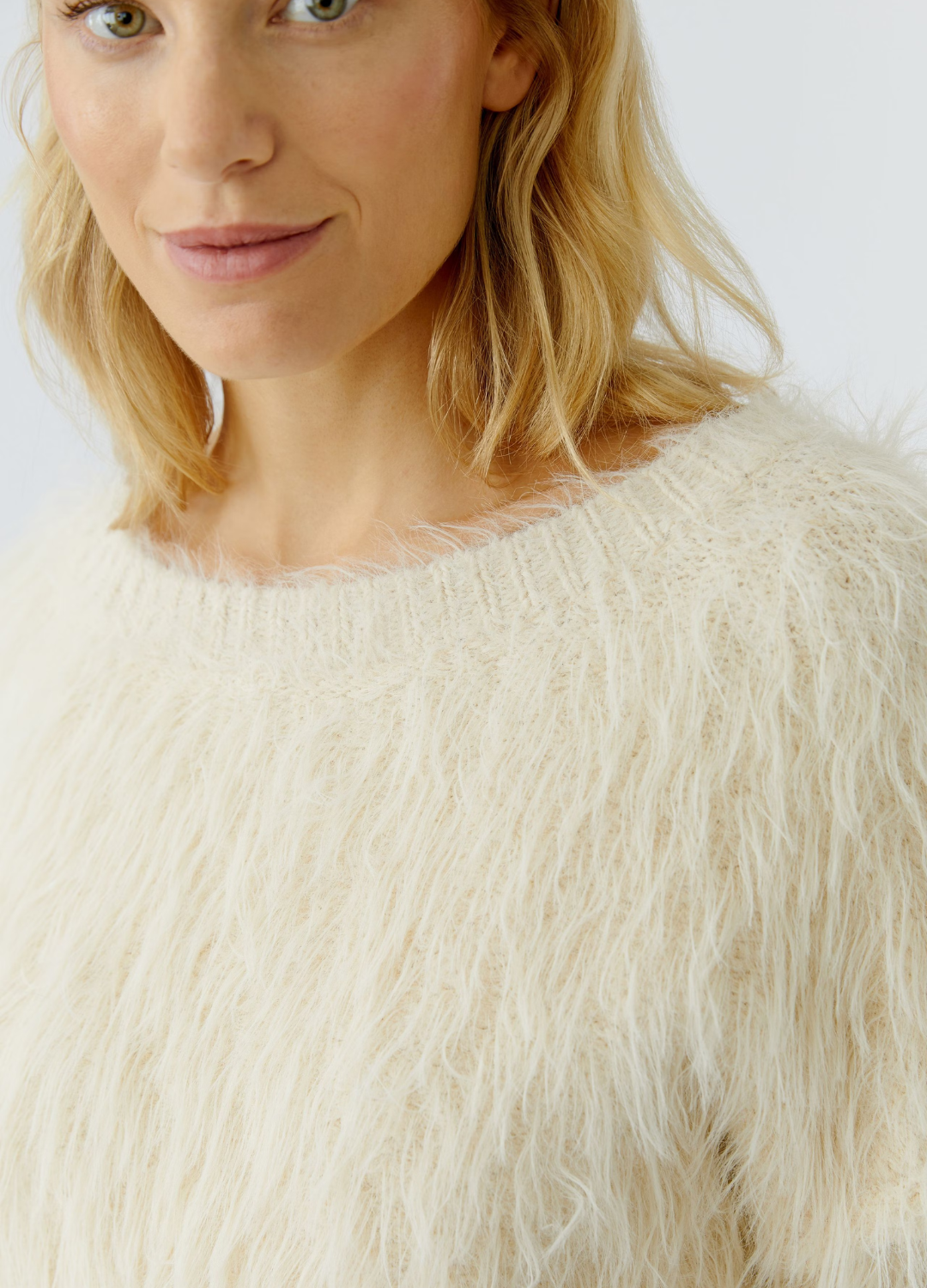 Oui - Cream Textured Knit